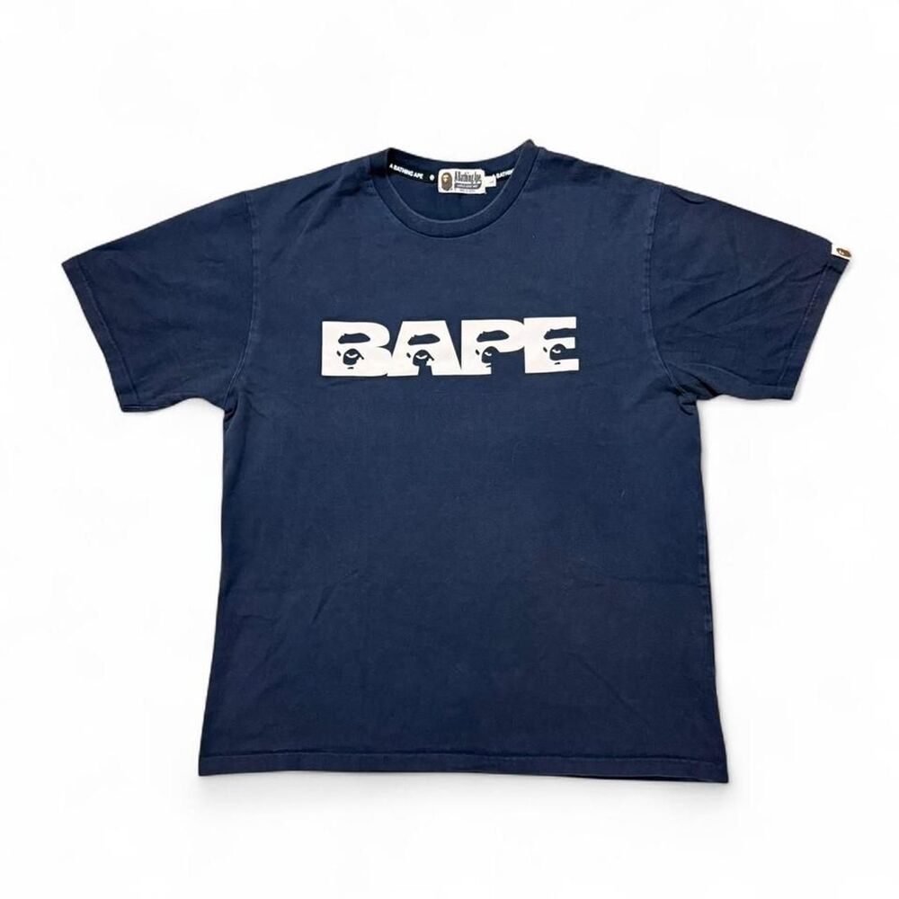 Bape Men's Navy and Blue T-shirt